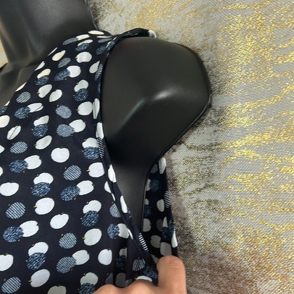 Cleo Navy Blue Polka Dot And Bow Tank Top Size M - Picture 6 of 13